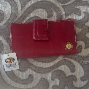 Fossil Cherry Red Leather OU Wallet